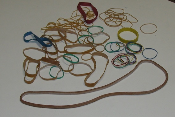 Assortment sizes and colours rubber bands