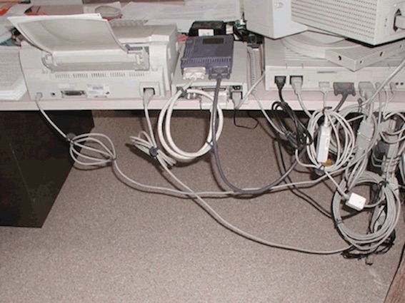 Computer cables arranged